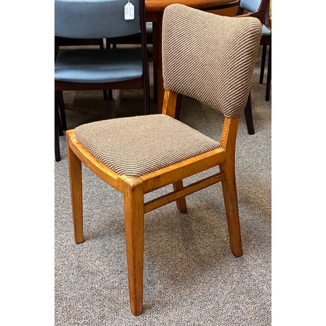 Set of Vintage English Oak Dining Chairs W/ Upholstered Back & Seat by G-Plan Furniture, Uk c.1950 For Sale In San Francisco - Image 6 of 9