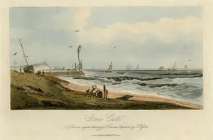 After L. Francia, View of Dover Castle Atop the Cliffs in the Background, England, 1818, Print