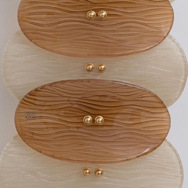 Metal Murano Glass and Brass Wall Sconces, 2000, Set of 2 For Sale - Image 7 of 9