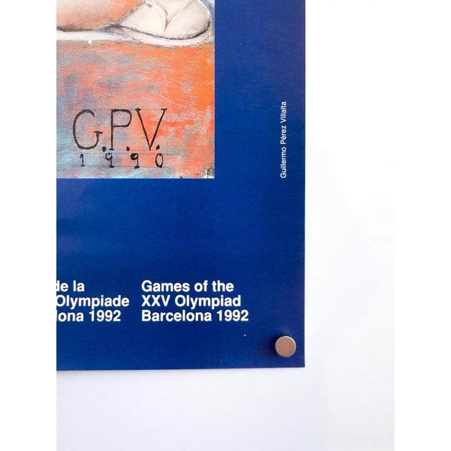 Blue Barcelona Olympic Poster from Guillermo Pérez Villalta, 1992 For Sale - Image 8 of 9
