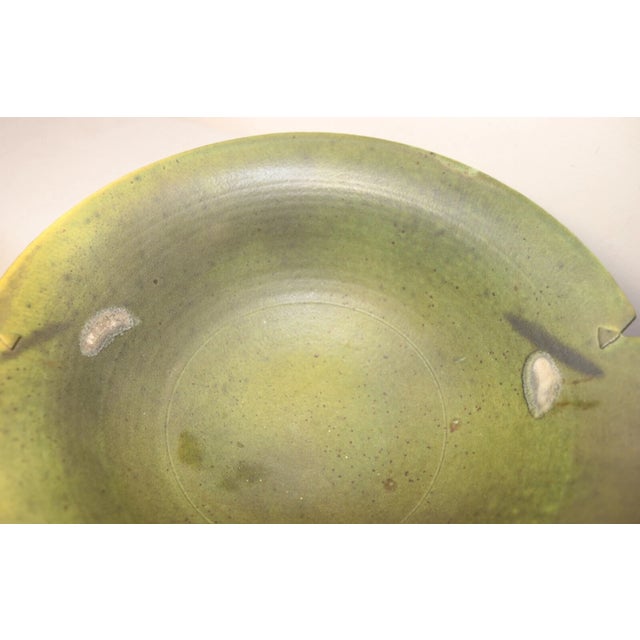 Contemporary Canadian Art Studio Pottery Green Centerpiece Bowl by Kayo O'Young For Sale - Image 12 of 12