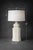 A sculptural 1970s octagonal ceramic table lamp in exceptional original condition. Finished in a warm cream glaze and...