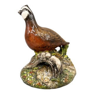 1980 Townsend’s Collectibles Hand-Painted Quail Sculpture – Large Ceramic Figurine - Country • Lodge • Rustic For Sale