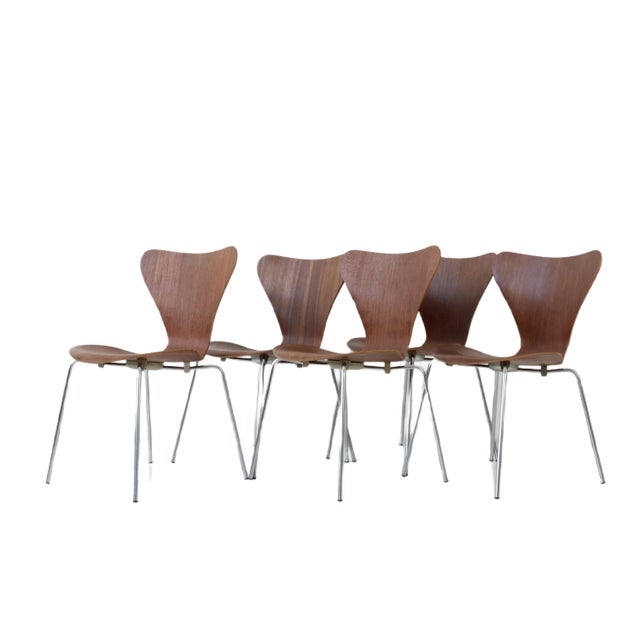 Model 3107 Stacking Chair in Teak by Arne Jacobsen for Fritz Hansen, 1960s For Sale