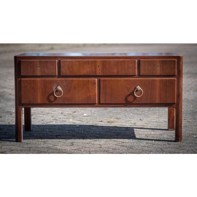 Wood Mahogany Chest of Drawers attributed to Ernst Kühn, Denmark, 1930s For Sale - Image 7 of 9
