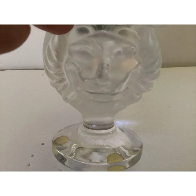 Impressive and Elegant made in France 1970s issue satin and clear Lalique crystal tray measures 5.75” diameter. Lighter is...