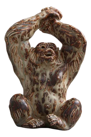 Model 20227 Gorilla Figurine by Knud Kyhn for Royal Copenhagen, Denmark, 1960s
