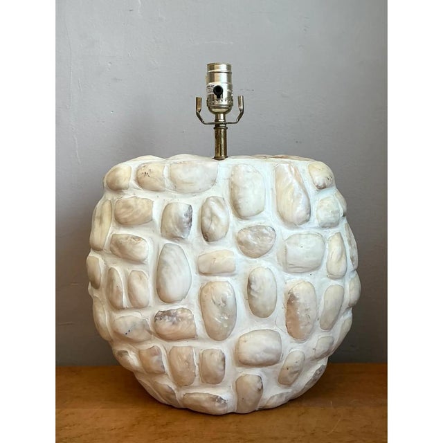 Vintage Textured Shell Table Lamp For Sale - Image 4 of 12