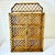 1970s 1970s Vintage Coastal Boho Chic Chippendale Wicker Split Bamboo Wall Mounted 3-Shelf Cabinet For Sale - Image 5 of 12