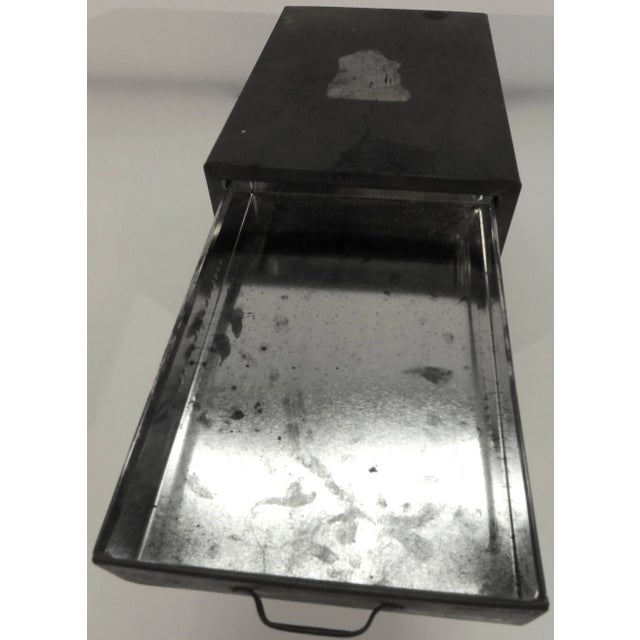 1950s Midcentury Small Industrial Metal Box With Drawers For Sale - Image 5 of 10