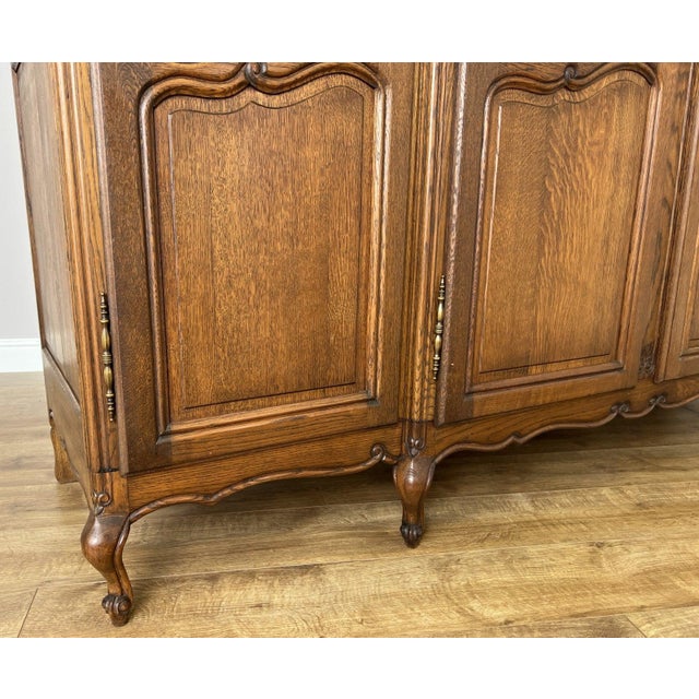Vintage French Louis XVI Style Wardrobe in Oak For Sale - Image 6 of 13
