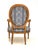 Louis XVI Armchair in Blue and White Fabric For Sale - Image 4 of 9
