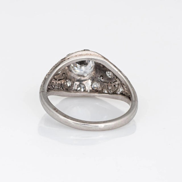 Early 20th Century Early 20th Century Antique Edwardian 0.55ct Diamond Engagement Ring Vintage Platinum Bridal size 5.5 For Sale - Image 5 of 6