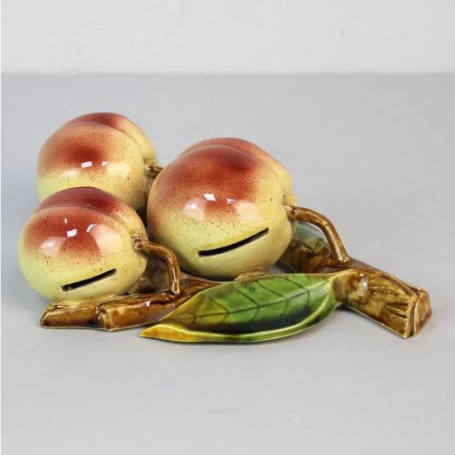 Peach Ceramic Piggy Bank, 1960s For Sale - Image 4 of 7