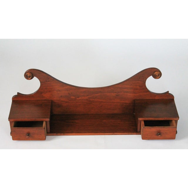Vintage Wood Wall Shelf W/ Two Drawers For Sale - Image 4 of 11