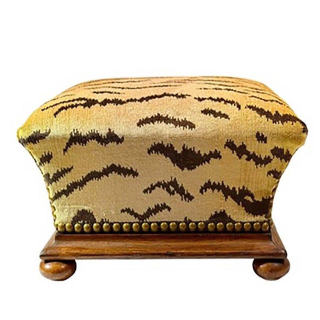 19th Century English Mahogany Upholstered Stool With Flared Form For Sale In Tampa - Image 6 of 12