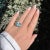 Vintage ring in 18 carat white gold (750 thousandths). It is adorned with a beautiful colored blue topaz of approximately...
