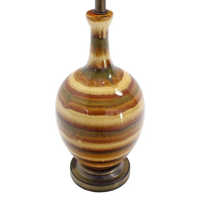 1950s Glaized Art Potter Mid-Century Modern Table Lamp For Sale - Image 5 of 7