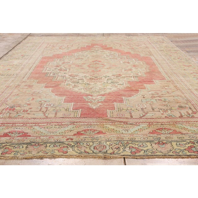Vintage Turkish Oushak Rug, 07'01 X 10'04 For Sale - Image 9 of 10