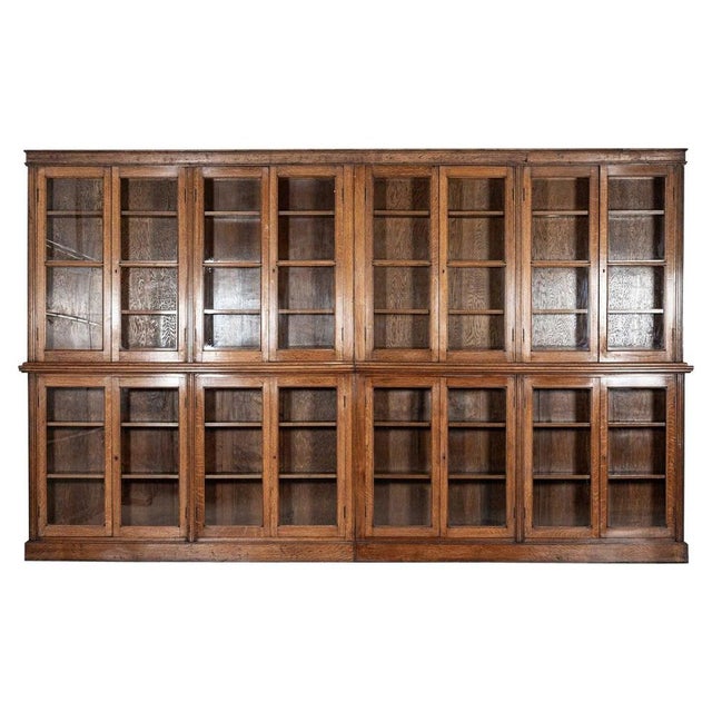 English Glazed Oak Library Bookcase, 19th Century For Sale - Image 15 of 15