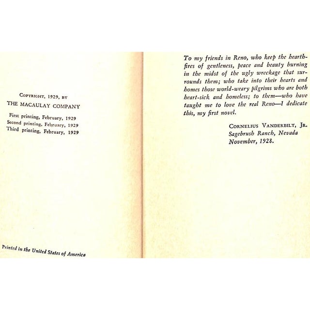 1920s "Reno" 1929 Vanderbilt Jr., Cornelius For Sale - Image 5 of 5