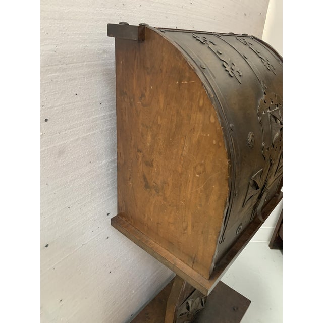 Metal Wooden and Metal Box on Stand For Sale - Image 7 of 10