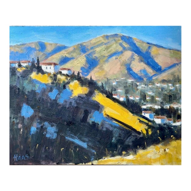 Golden Hillside, Original Oil Painting Landscape For Sale