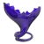1970s Cobalt Blue Blown Glass American Cornucopia Gondola Centerpiece Vase For Sale