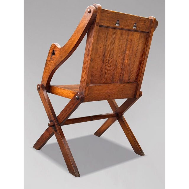 19th Century Victorian Pitch Pine Glastonbury Armchairs, 1880, Set of 2 For Sale - Image 10 of 13