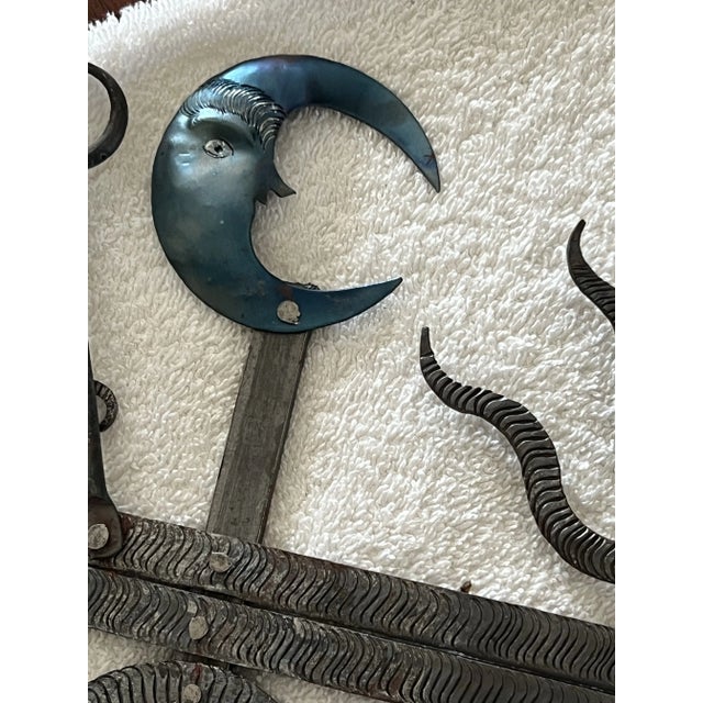 Vintage Guadalupe Hermosillo Escobar of Chiapas Hand Forge Rooftop Wrought Iron Cross For Sale In Chicago - Image 6 of 12