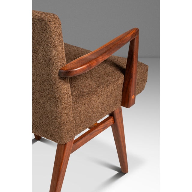 Rare Restored Mid-Century Modern Model C-108 Armchair in Walnut & Brown Bouclé Attributed to Jens Risom for Jens Risom Design, Usa, C. 1950s For Sale - Image 14 of 17