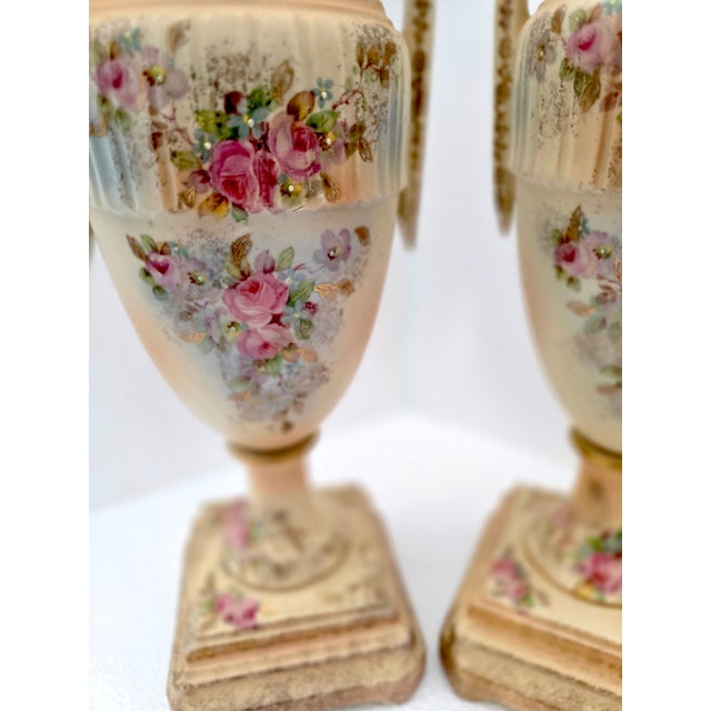 Pair of Antique French Sevres-Style Porcelain Vases For Sale - Image 4 of 5