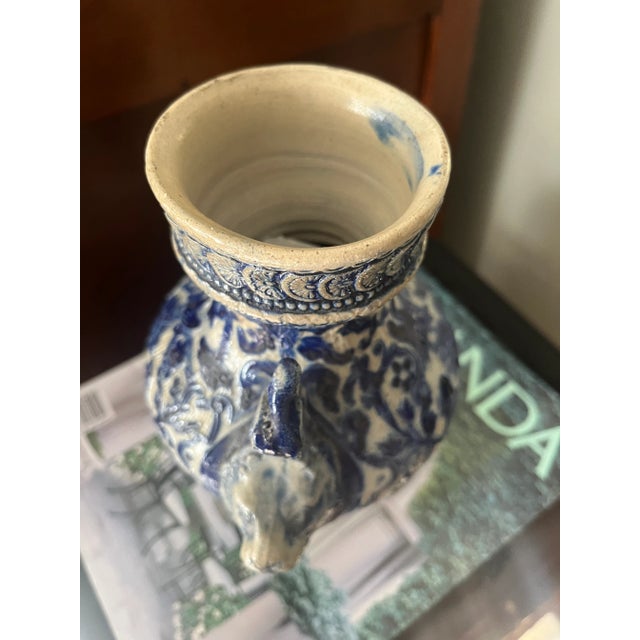 Late 19th Century Blue and White German Pottery Vase For Sale In San Francisco - Image 6 of 9