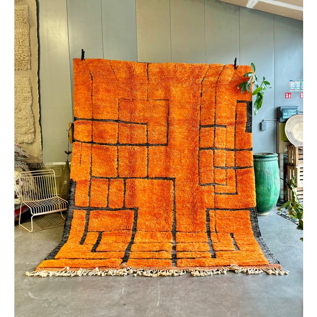 This exceptional Moroccan Beni Mrirt rug is a luxury hand-knotted Berber carpet crafted in the Middle Atlas Mountains of...