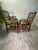 Pair of 1940s Mid-Century Slat-Back Dining Chairs, Newly Reupholstered in Botanical Print For Sale - Image 4 of 7