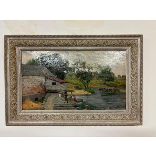 Andrey Ovcharov, Water Mill, Oil on Cardboard, 1955 For Sale - Image 6 of 9