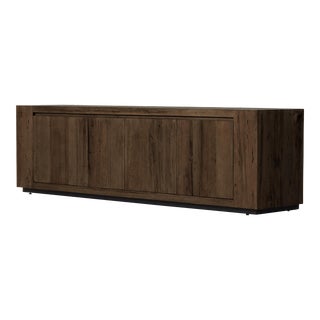 Four Hands Abaso Media Console, Ebony Rustic Wormwood For Sale