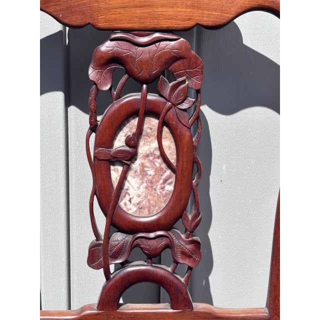 Early 20th Century Antique Pair of Chinese Solid Rosewood Side Chairs For Sale - Image 12 of 12