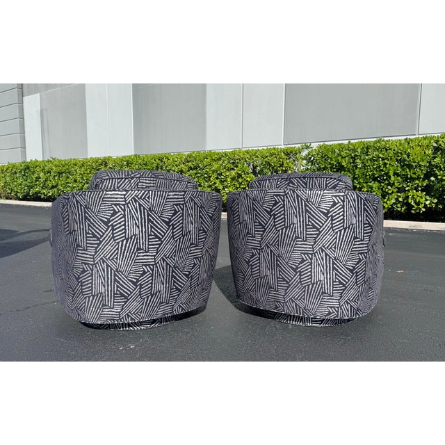 Postmodern Postmodern Designer Baughman Era Swivel Barrel Lounge Chairs - A Pair For Sale - Image 3 of 10