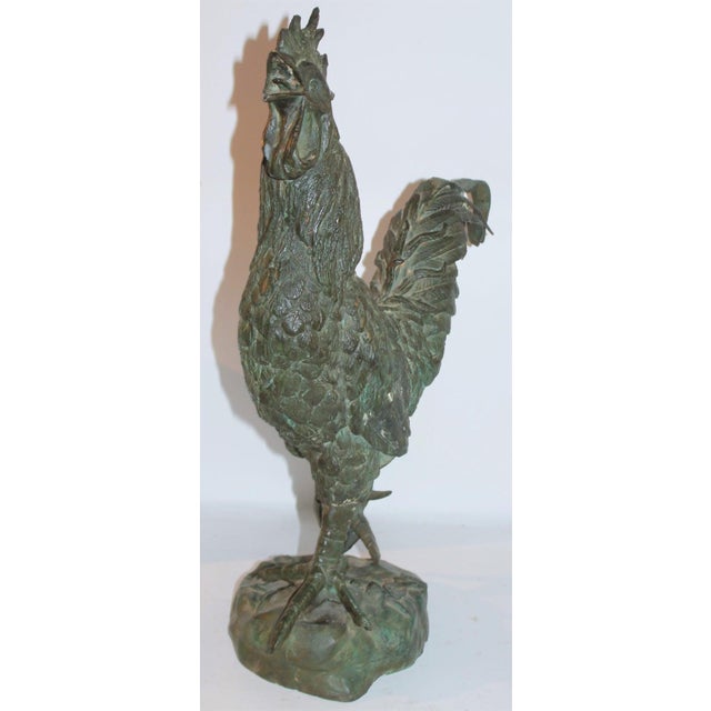 Early 20thc Bronze Rooster Sculpture For Sale - Image 4 of 10