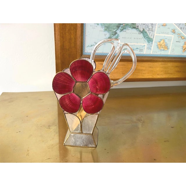 Boho Chic 1960s Capiz Shell Flower Vase/Pencil Holder For Sale - Image 3 of 13