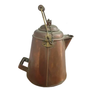 Antique Primitive Copper Coffee Kettle Campfire Pot