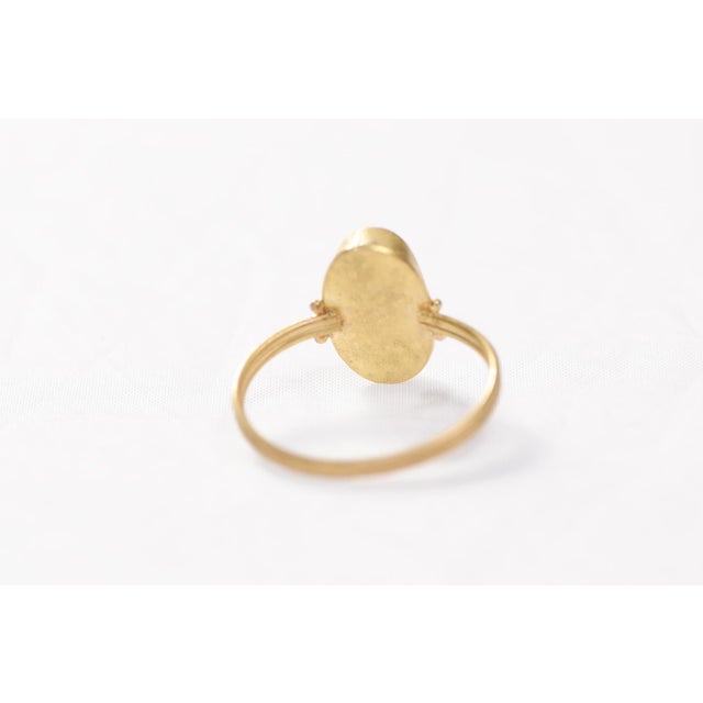 Bronze Cross Set in 21k Gold Ring, Size 7 For Sale - Image 12 of 12