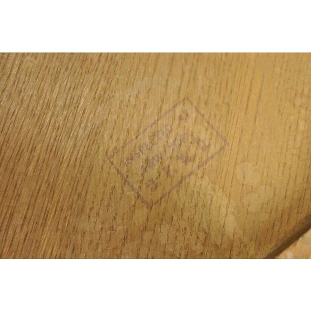 Early 20th Century Traditional Antique Solid Golden Oak Wood Office Library Bankers Arm Chair For Sale - Image 15 of 16