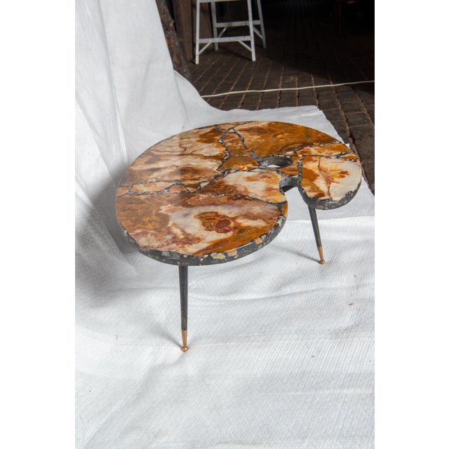 Brown Painter's Palette Marble Coffee Table For Sale - Image 8 of 12