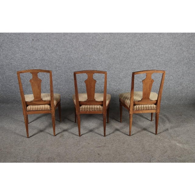Antique Louis XVI Chairs in Walnut, 1780, Set of 3 For Sale - Image 14 of 18