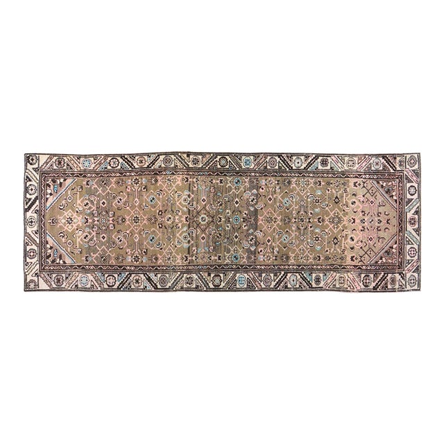 Vintage Turkish Hand Knotted Wool Rug, 3'2''x9'5'' For Sale