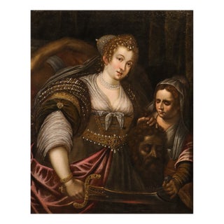 Circle of Galizia Fede, Judith Victorious, 1630, Oil on Canvas For Sale