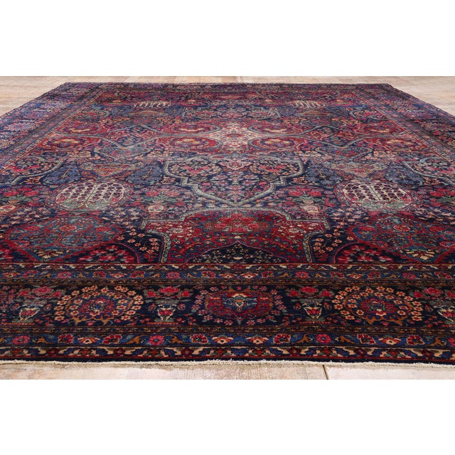 Antique Persian Kerman Rug, 11'01 X 17'01 For Sale - Image 9 of 10