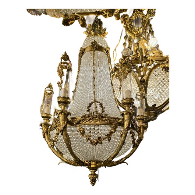 Royal Elegance Gold Crystal Chandelier For Sale